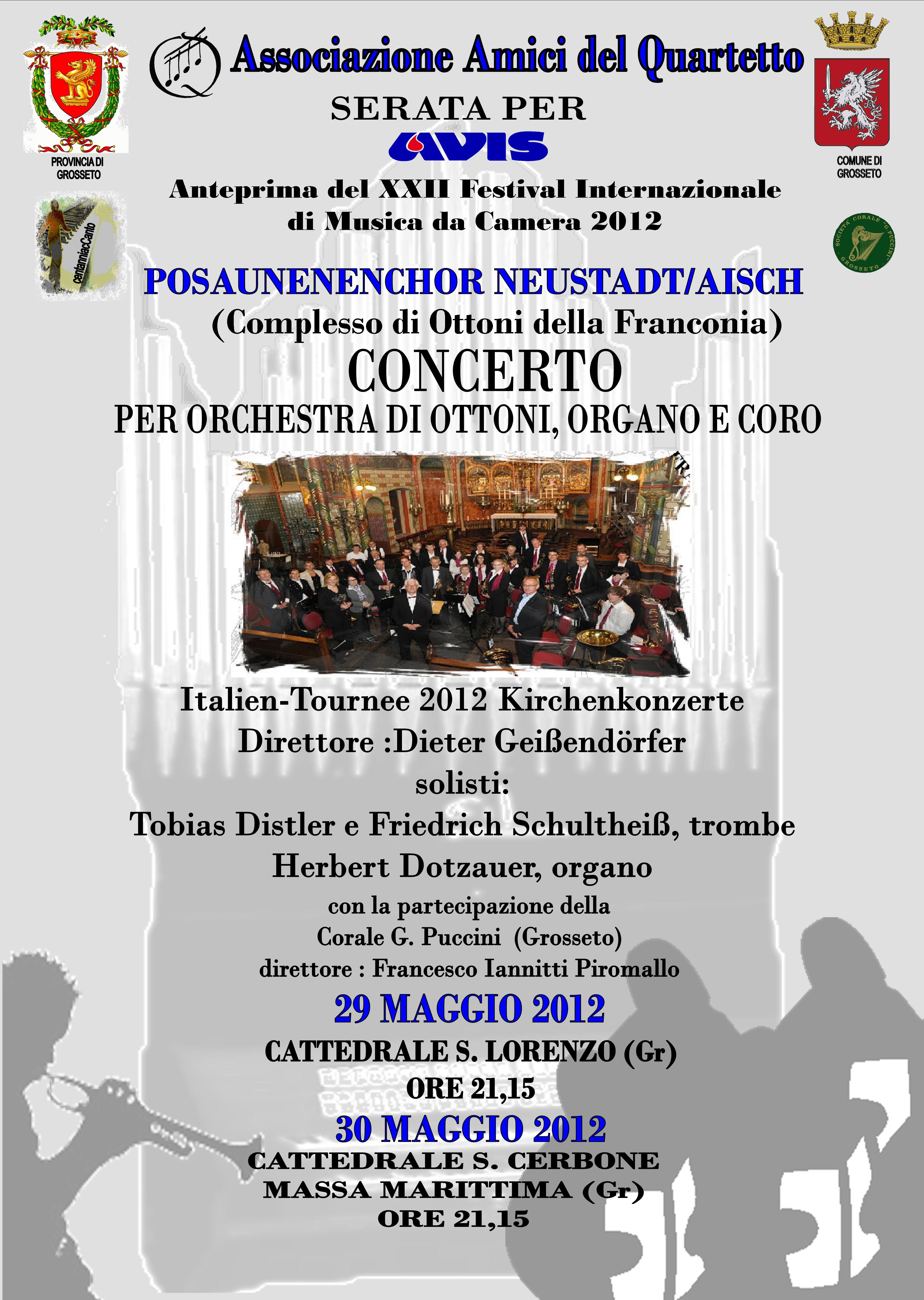 Concerto anteprima del XXII Festival Internazionale Musica da Camera 2012: Ottoni di Franconia e Corale Puccini