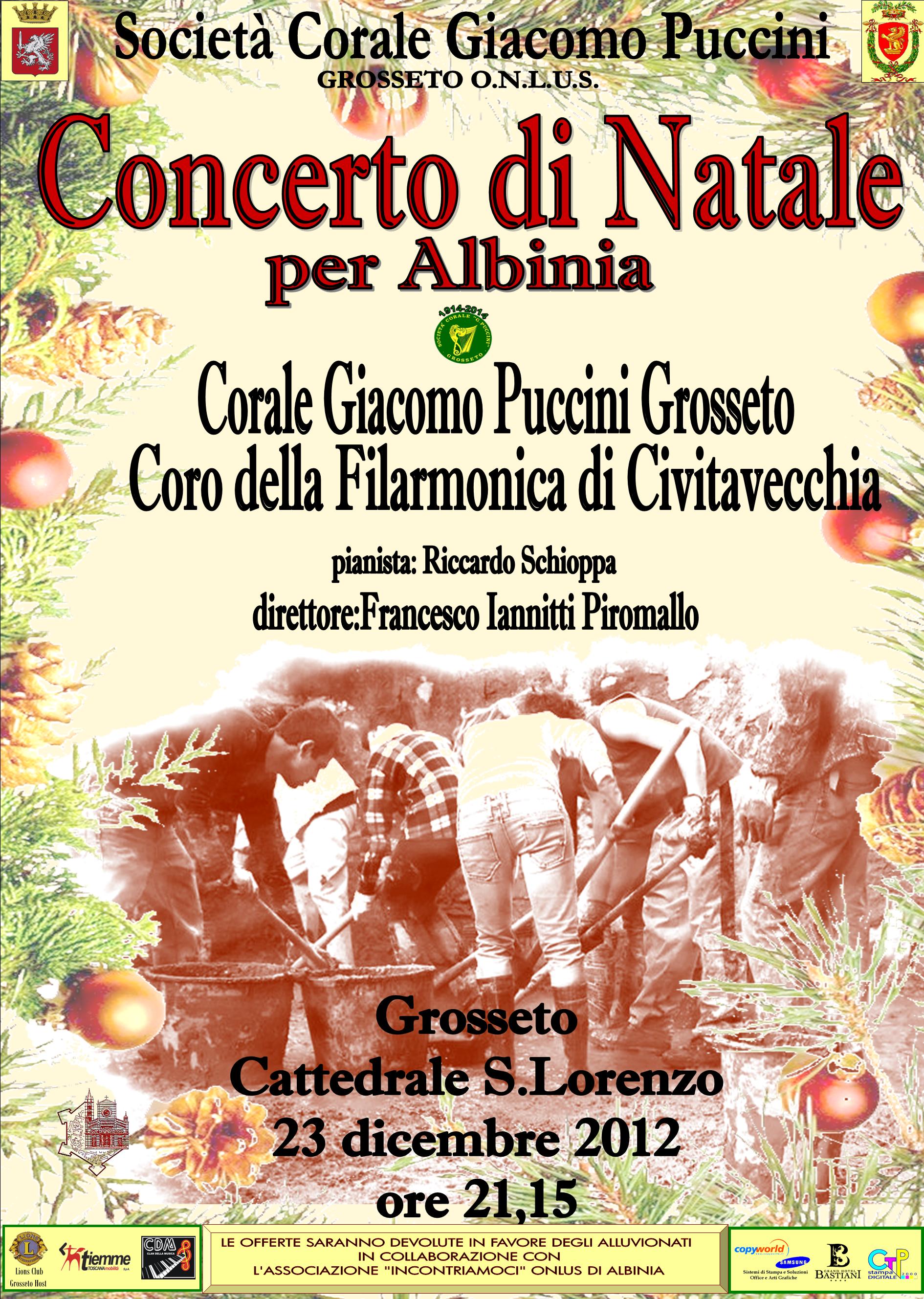 Concerto di Natale in Cattedrale di S. Lorenzo a Grosseto… per Albinia