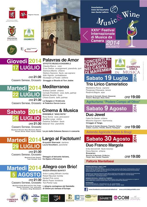 XXIV Festival Internazionale Musica da Camera “Music & Wine” – 2014