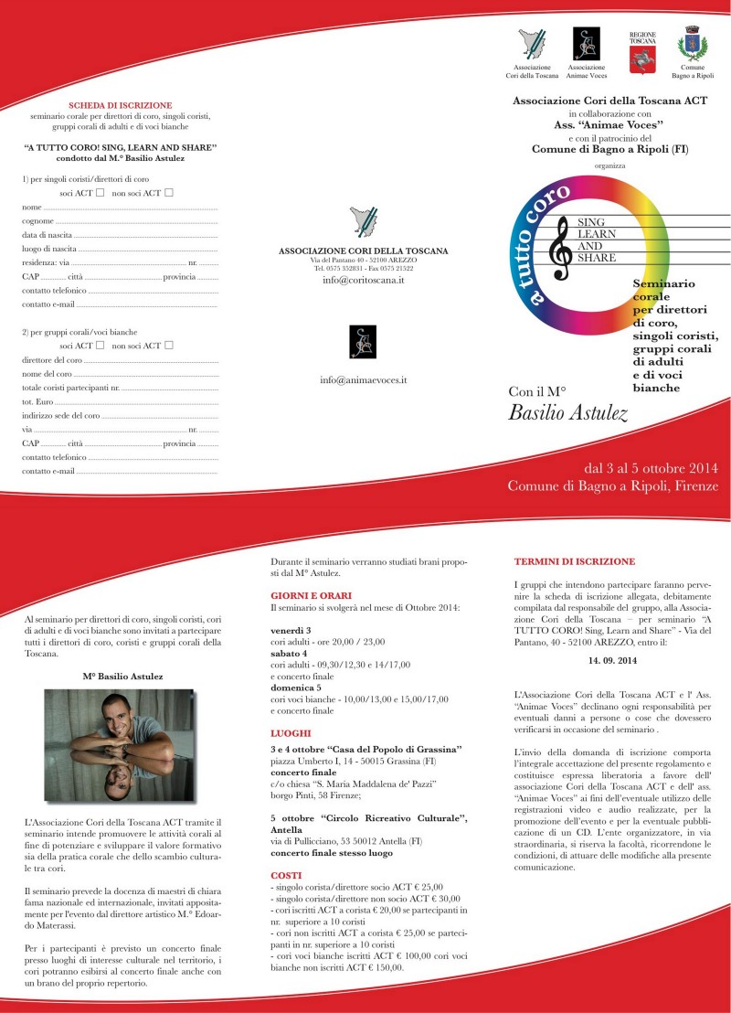 “A tutto Coro! Sing, Learn and Share” con il M° Basilio Astulez… se i tuoi appetiti sono anche musicali;)