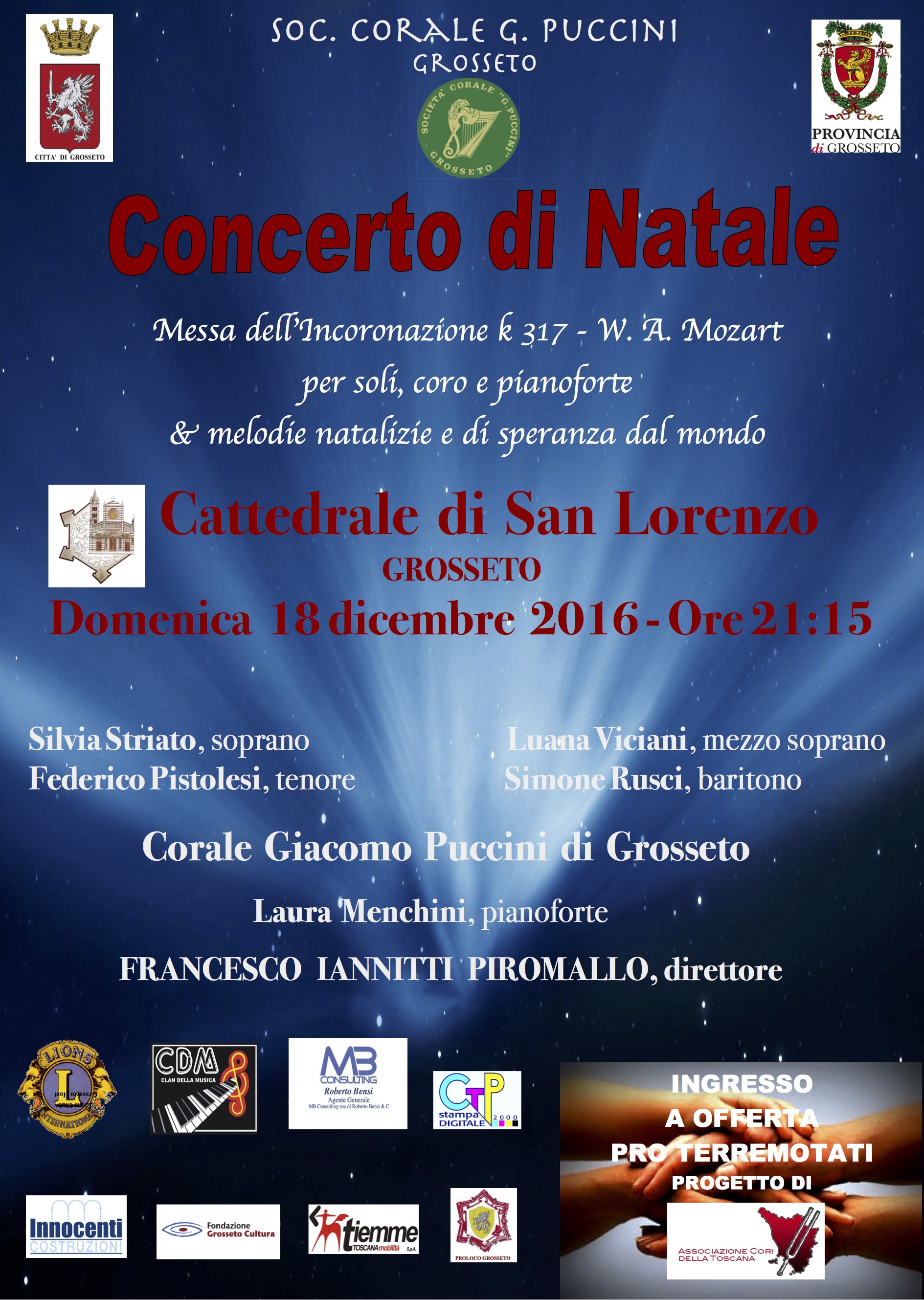 Concerto di Natale in Cattedrale – domenica 18 dicembre ore 21:15 – Impegni natalizi della Corale